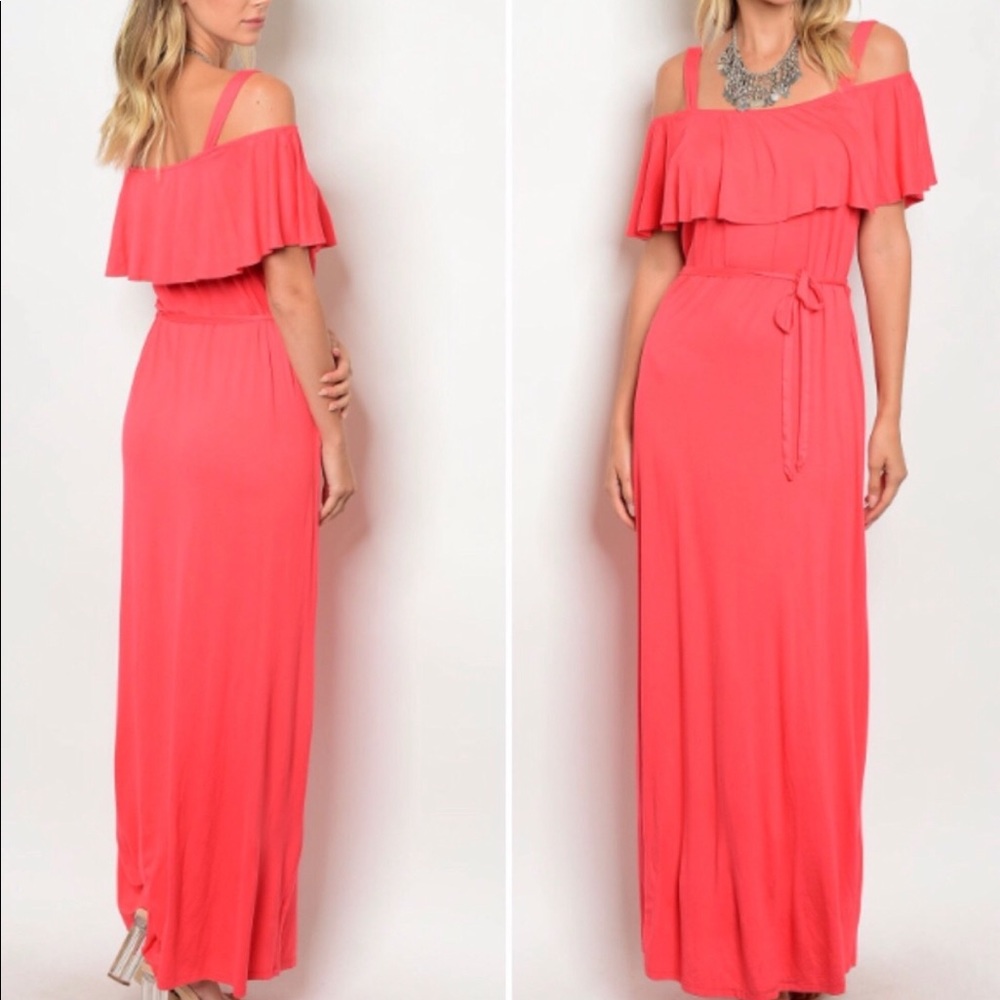 Coral Maxi Dress - like new!